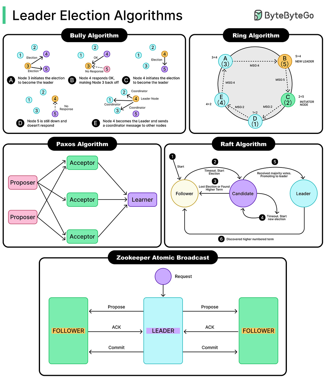 Top Leader Election Algorithms in Distributed Databases